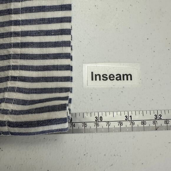 Talbots Womens Pants 12 Linen Blend Stripe Coastal Grandma Cottagecore Nautical - Picture 6 of 7